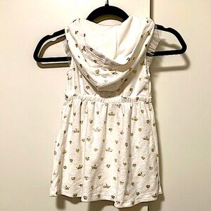 Disney Princess hooded dress terry cloth in cream and gold colors Size 4